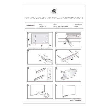 U Brands Floating Glass Ghost Grid Dry Erase Board, 48 X 36, White freeshipping - TVN Wholesale